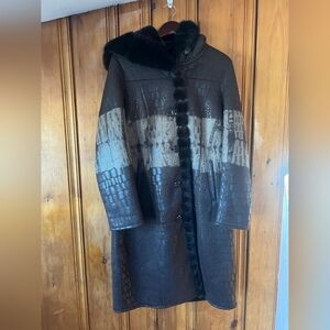 Natural Black and Gray Mink  Coat